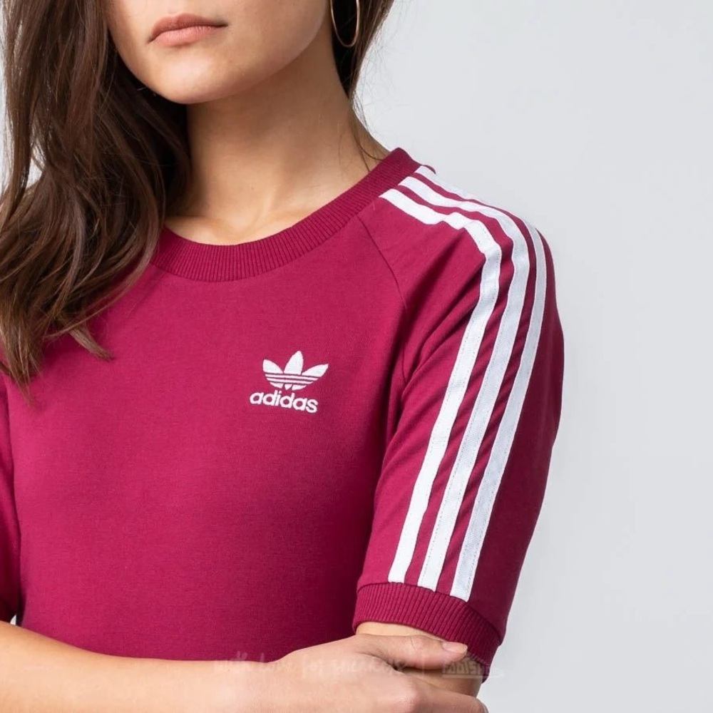 NWT! ADIDAS 3 Stripe Long Sleeve Mini Midi Dress - Picture 5 of 8